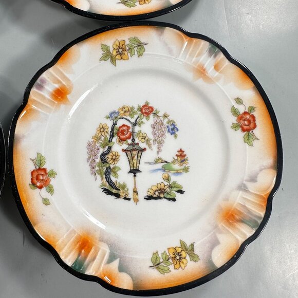 Lusterware Plates Japanese Garden German Bread Butter Dessert Plate Hand Painted - Picture 4 of 16